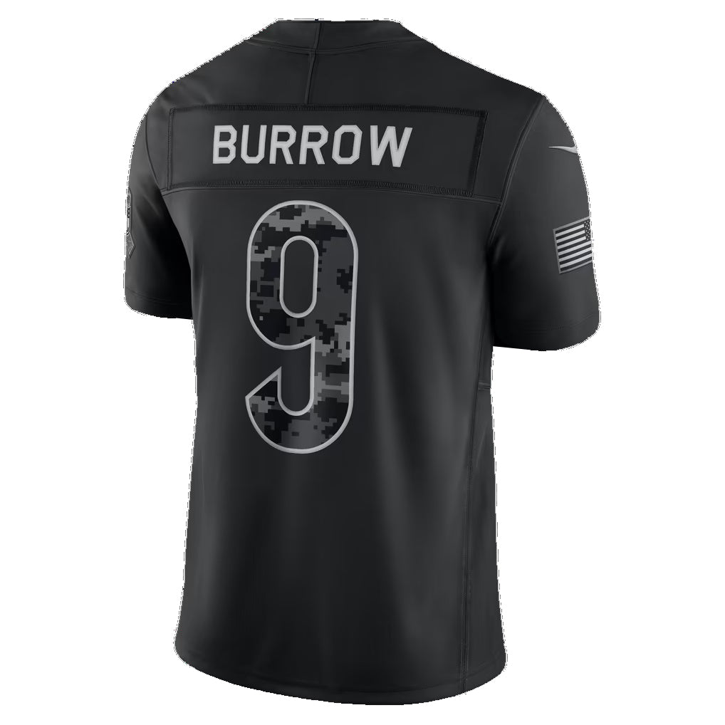 C.Bengals #9 Joe Burrow Black 2026 Salute to Service Stitched Limited Football jersey Thaam