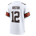 C.Browns #12 Denzel Boston White Game Football jersey Thaam