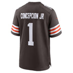 C.Browns #1 KC Concepcion Jr. Brown Team Game Jersey Thaam