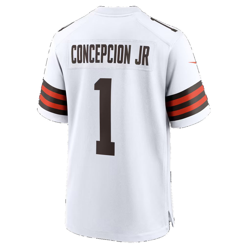 C.Browns #1 KC Concepcion Jr. White Game Football jersey Thaam
