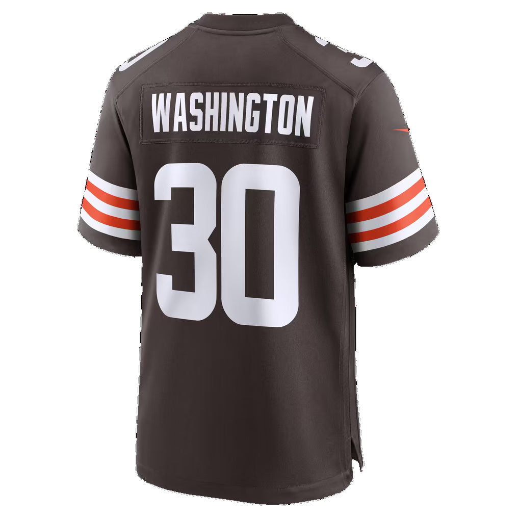 C.Browns #30 Zion Washington Brown Team Game Football jersey Thaam