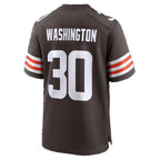 C.Browns #30 Zion Washington Brown Team Game Football jersey Thaam