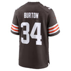 C.Browns #34 Michael Burton Brown Team Game Football jersey Thaam