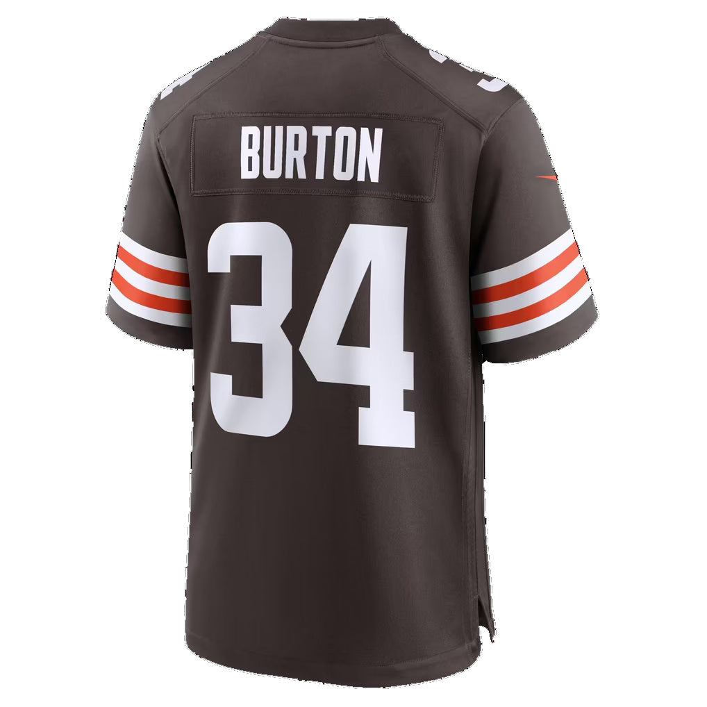 C.Browns #34 Michael Burton Brown Team Game Football jersey Thaam