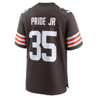C.Browns #35 Toriano Pride Jr. Brown Team Game Football jersey Thaam