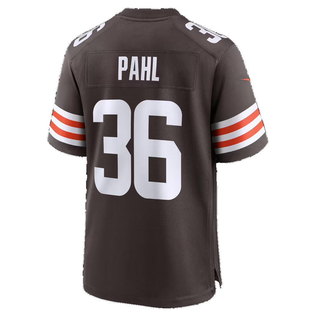 C.Browns #36 Wes Pahl Brown Thaam Team Game Jersey
