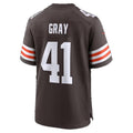 C.Browns #41 Eric Gray Brown Thaam Team Game Jersey