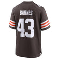 C.Browns #43 Krys Barnes Brown Thaam Team Game Jersey