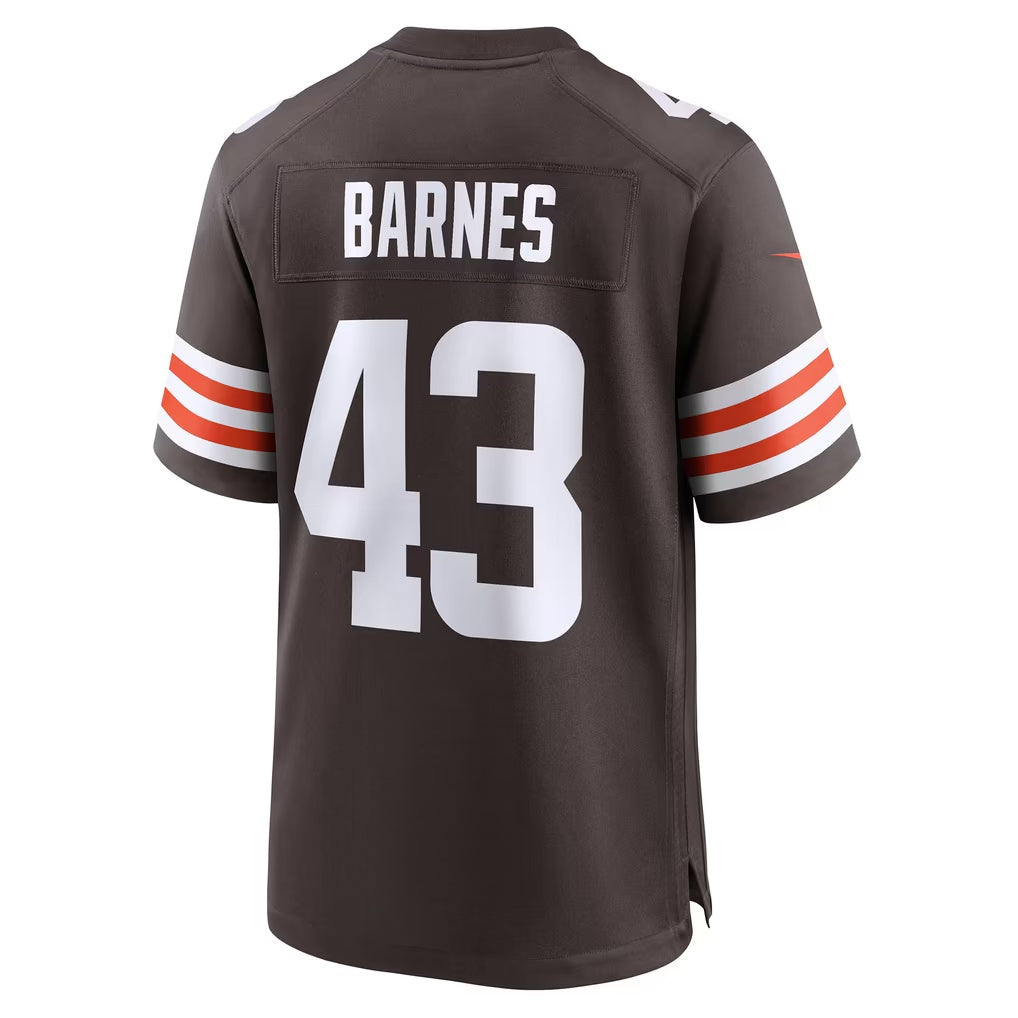 C.Browns #43 Krys Barnes Brown Thaam Team Game Jersey