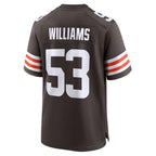 C.Browns #53 Chris Williams Brown Team Game Jersey THAAM