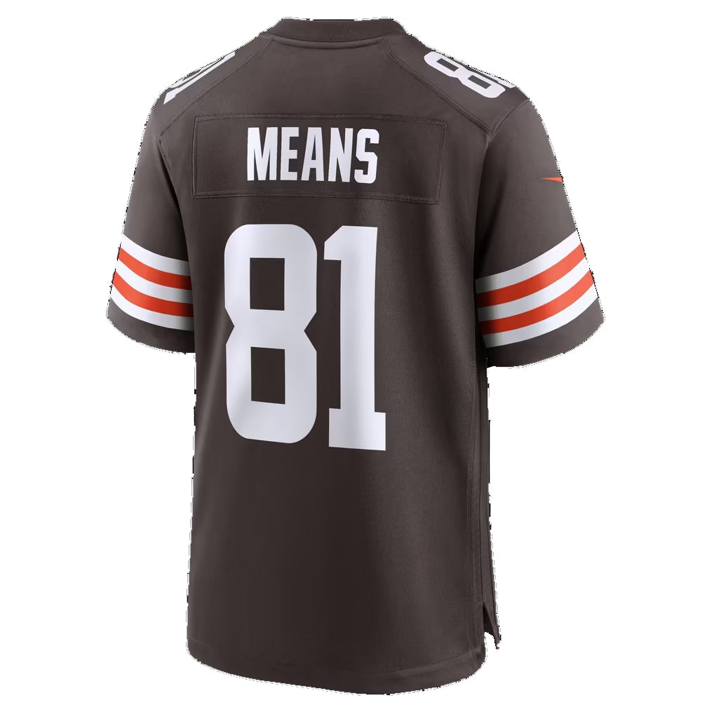 C.Browns #81 Bub Means Brown Team Game Football jersey Thaam