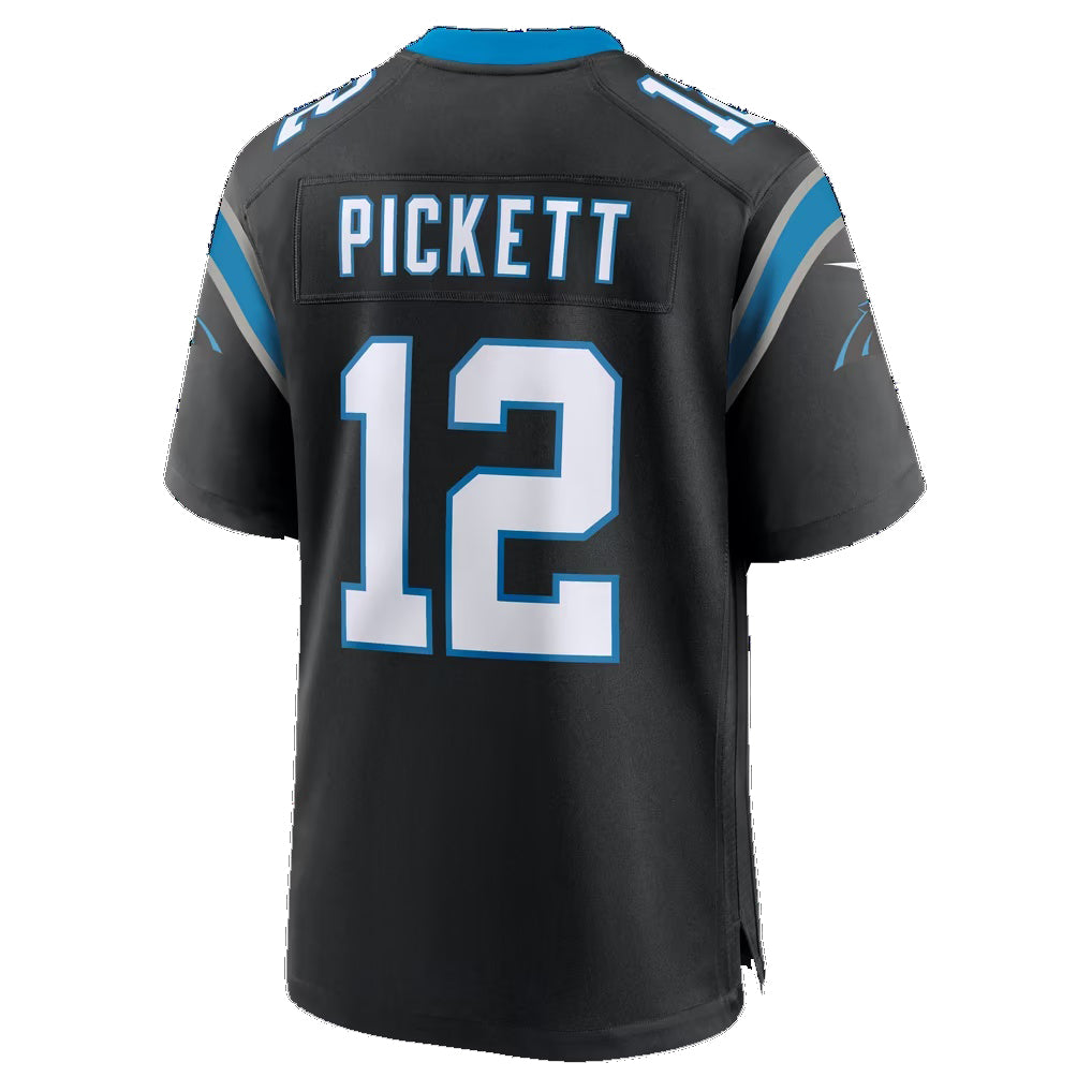 C.Panthers #12 Kenny Pickett Black Team Game Football jersey Thaam