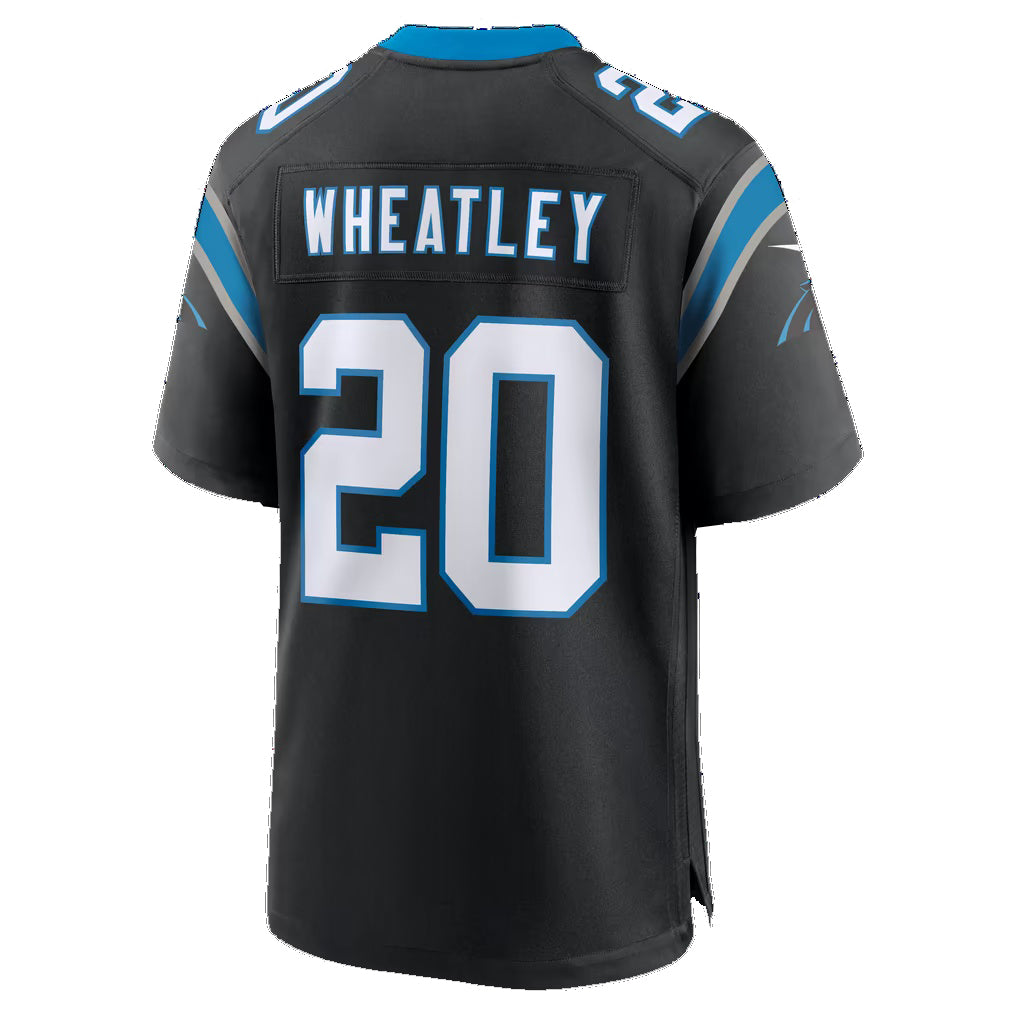 C.Panthers #20 Zakee Wheatley Black Team Game Football jersey Thaam