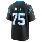 C.Panthers #75 Sam Hecht Black Team Game Football jersey Thaam