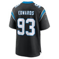 C.Panthers #93 TeRah Edwards Black Team Game Football jersey Thaam