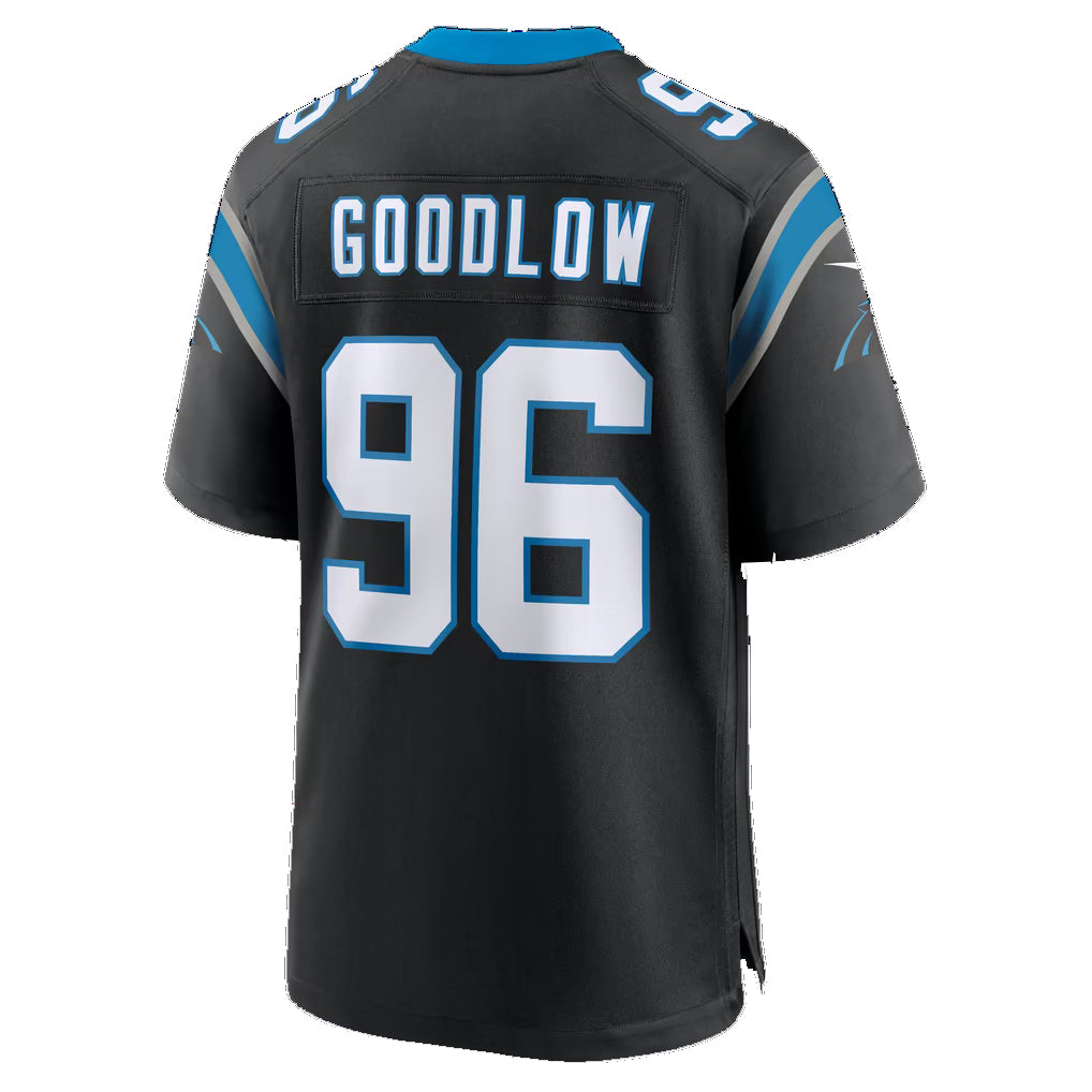 C.Panthers #96 Anthony Goodlow Black Team Game Football jersey Thaam
