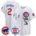 Chicago Cubs #2 Nico Hoerner Pinstripe Pink Thaam Meow KT All Stitched Jersey