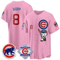 Chicago Cubs #8 Ian Happ Pink Thaam Meow KT All Stitched Jersey