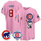 Chicago Cubs #8 Ian Happ Pink Thaam Meow KT All Stitched Jersey