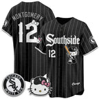 Chicago White Sox #12 Colson Montgomery Pinstripe Black Thaam Meow KT Vapor Stitched Jersey