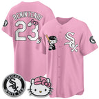 Chicago White Sox #23 Andrew Benintendi Pink Thaam Meow KT Vapor Stitched Jersey