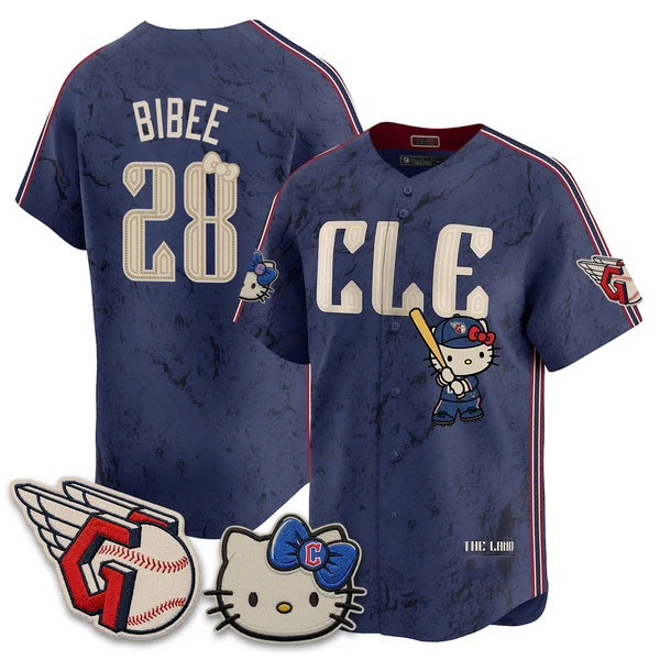 Cleveland Guardians #28 Tanner Bibee Navy Thaam Meow KT Vapor Stitched Jersey