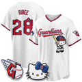 Cleveland Guardians #28 Tanner Bibee White Thaam Meow KT Vapor Stitched Jersey