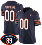 Custom C.Bears Active Player Navy 2026 With Mike Ditka 89 Patch F.U.S.E. Vapor Untouchable Limited Stitched Jersey THAAM