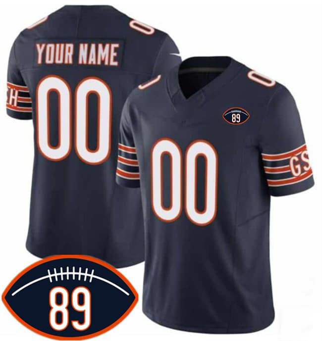 Custom C.Bears Active Player Navy 2026 With Mike Ditka 89 Patch F.U.S.E. Vapor Untouchable Limited Stitched Jersey THAAM