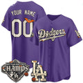 Custom Los Angeles Dodgers Purple Halloween 2026 Baseball jersey Thaam
