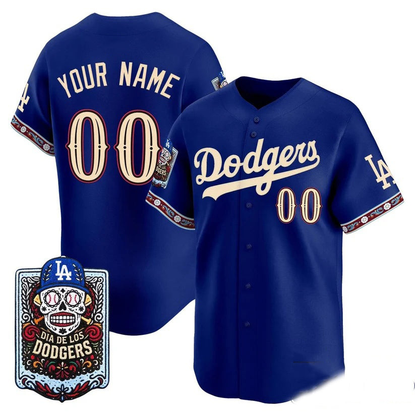 Custom Los Angeles Dodgers x Dia De Los Muertos Royal 2026 Baseball jersey Thaam