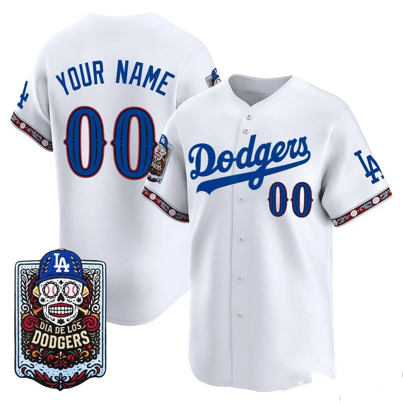 Custom Los Angeles Dodgers x Dia De Los Muertos White 2026 Baseball jersey Thaam