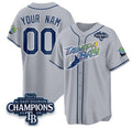 Custom Tampa Bay Rays ACTIVE PLAYER Gray 2026 AL East Champions Patch Limited Stitched Jersey THAAM