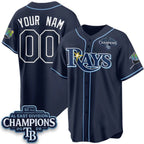 Custom Tampa Bay Rays ACTIVE PLAYER Navy 2026 AL East Champions Patch Limited Stitched Jersey THAAM