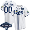 Custom Tampa Bay Rays ACTIVE PLAYER White 2026 AL East Champions Patch Limited Stitched Jersey THAAM