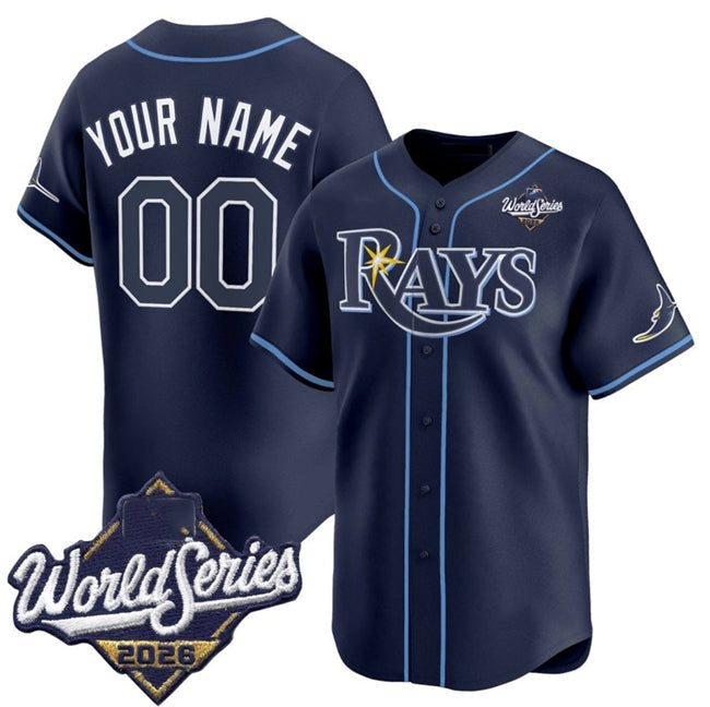 Custom Tampa Bay Rays Active Player Navy 2026 World Series Limited Stitched Jersey THAAM