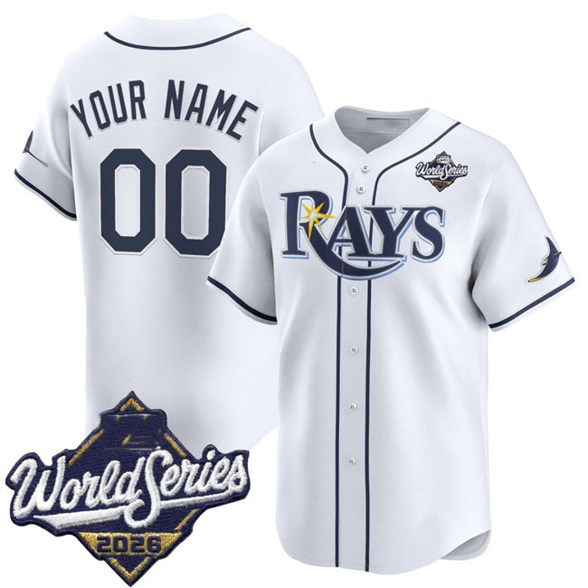Custom Tampa Bay Rays Active Player White 2026 World Series Home Limited Stitched Jersey THAAM