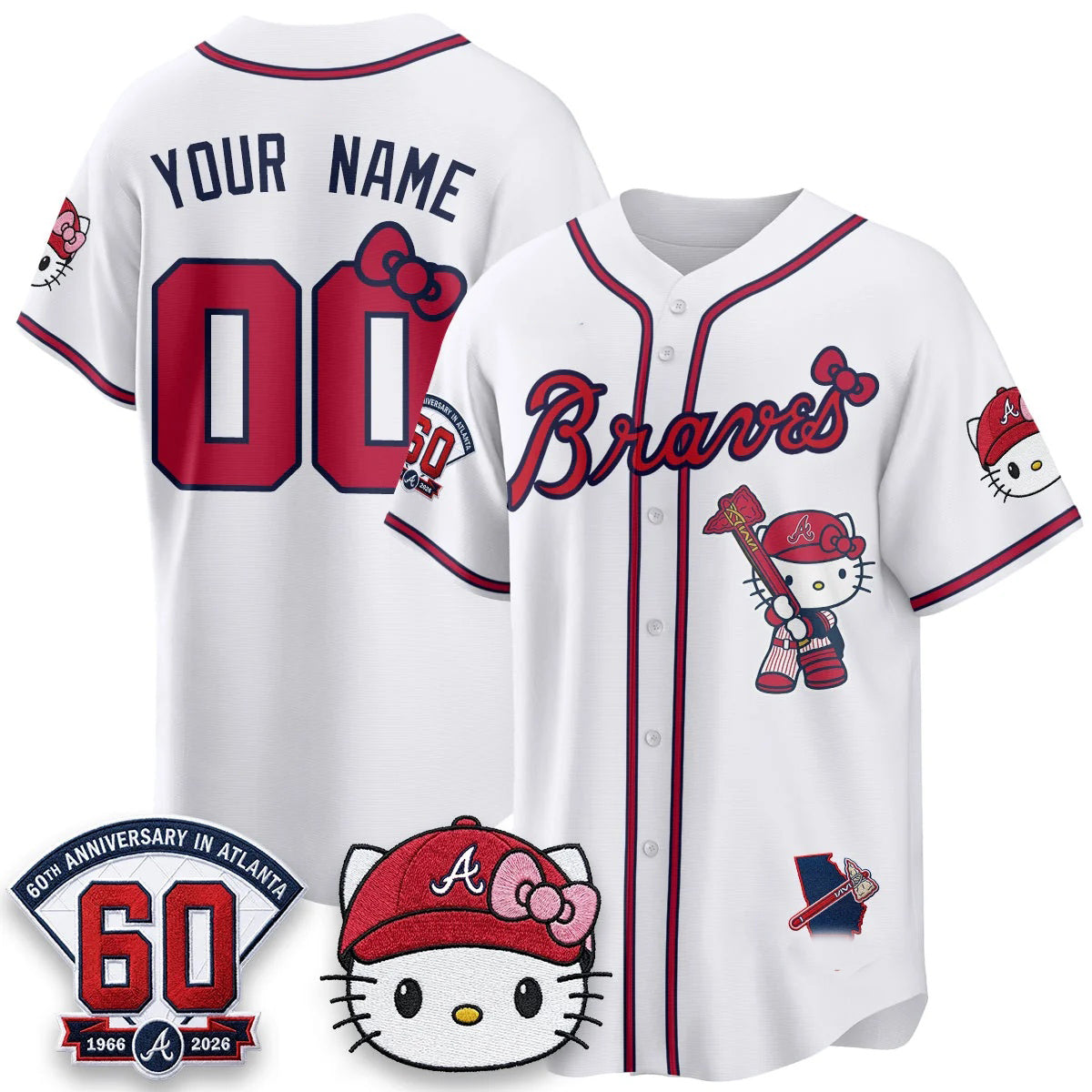 Custom Atlanta Braves White Thaam Meow KT 2026 Vapor Limited All Stitched Jersey