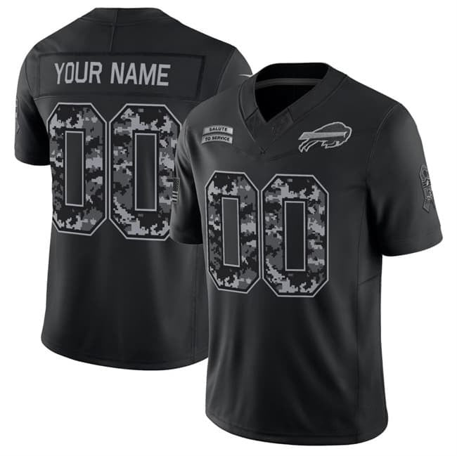 Custom B.Bills Active Player Black Thaam F.U.S.E. 2026 Salute to Service Limited Stitched Jersey