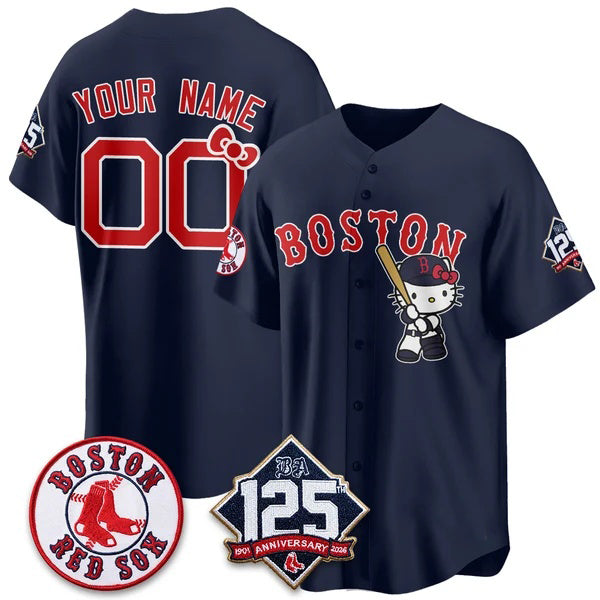 Custom Boston Red Sox Navy Thaam Meow KT Vapor Limited Stitched Jersey