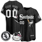 Custom Chicago White Sox Pinstripe Black Thaam Meow KT Vapor Stitched Jersey