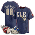 Custom Cleveland Guardians Navy Thaam Meow KT Vapor Stitched Jersey