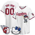 Custom Cleveland Guardians White Thaam Meow KT Vapor Stitched Jersey