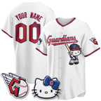 Custom Cleveland Guardians White Thaam Meow KT Vapor Stitched Jersey