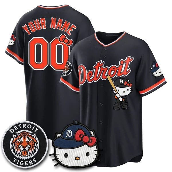 Custom Detroit Tigers Black Thaam Meow KT Edition Vapor Limited Stitched Jersey