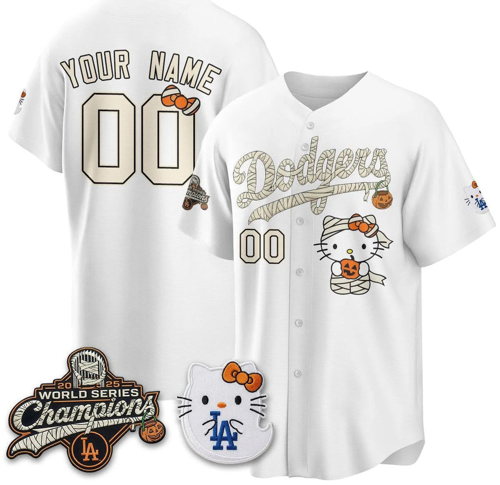 Custom Los Angeles Dodgers White Thaam Halloween 2026 Vapor V2 Stitched Team Jersey