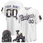 Custom Los Angeles Dodgers White Thaam Nightmare Edition Jersey