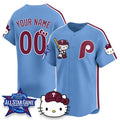 Custom Philadelphia Phillies Light Blue Thaam Meow KT Vapor Limited V2 Stitched Jersey