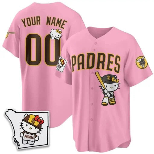 Custom San Diego Padres Pink Thaam Meow KT Vapor Limited All Stitched V2 Jersey