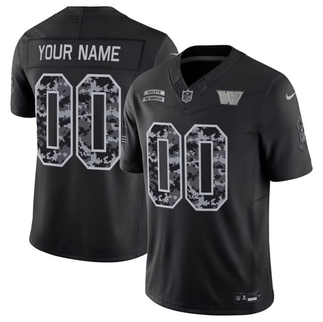 Custom W.Commanders Active Player Black Thaam F.U.S.E. 2026 Salute to Service Limited Stitched Jersey